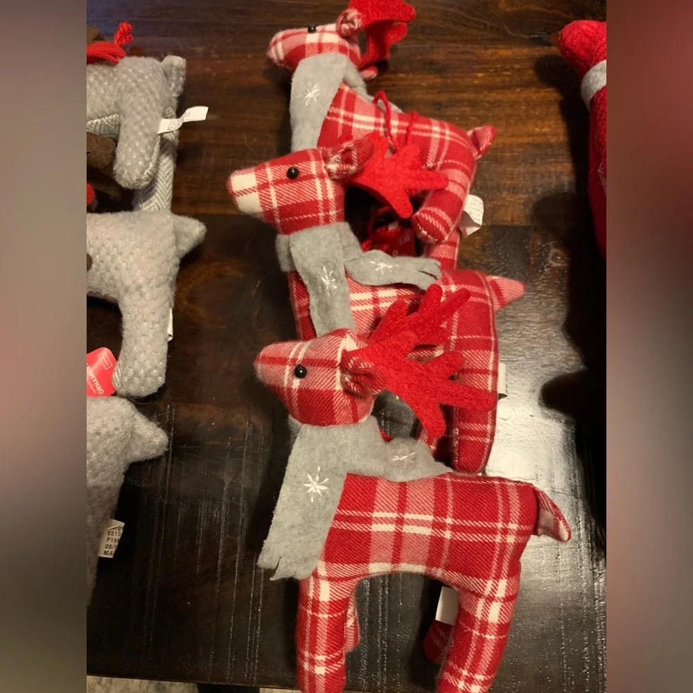 Target Holiday Deer Ornaments, Set of 9, Soft, Like New